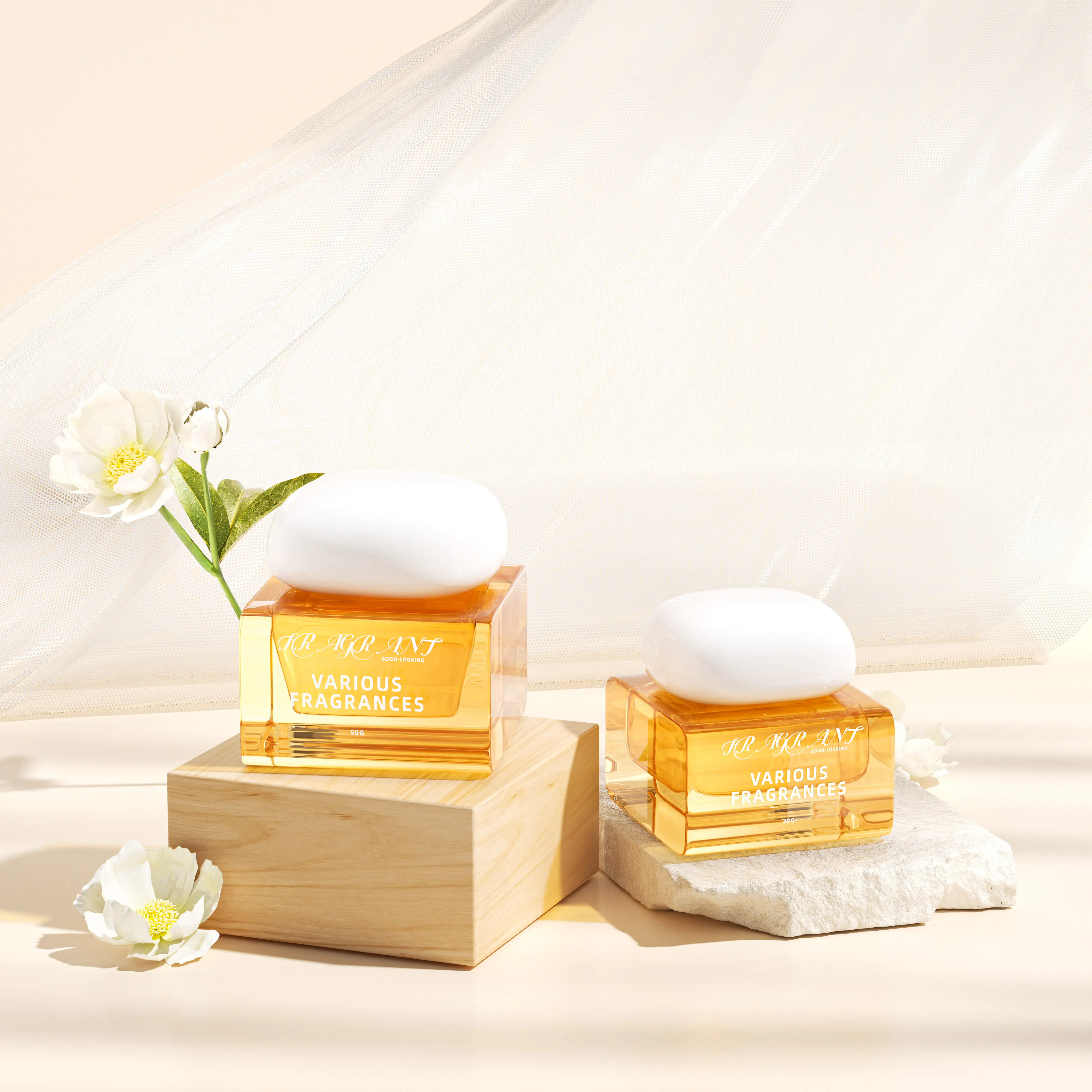 Luxury Square Glass Cream Jars