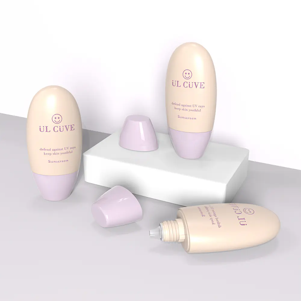Flat Oval Sun Block Bottle