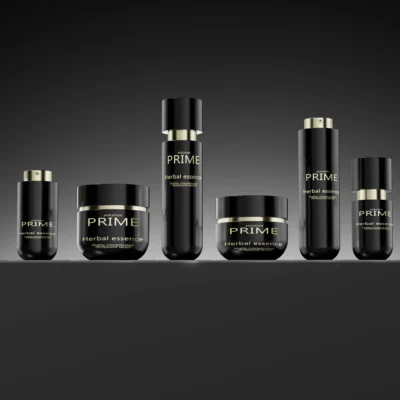 Black Glass Cosmetic Bottles