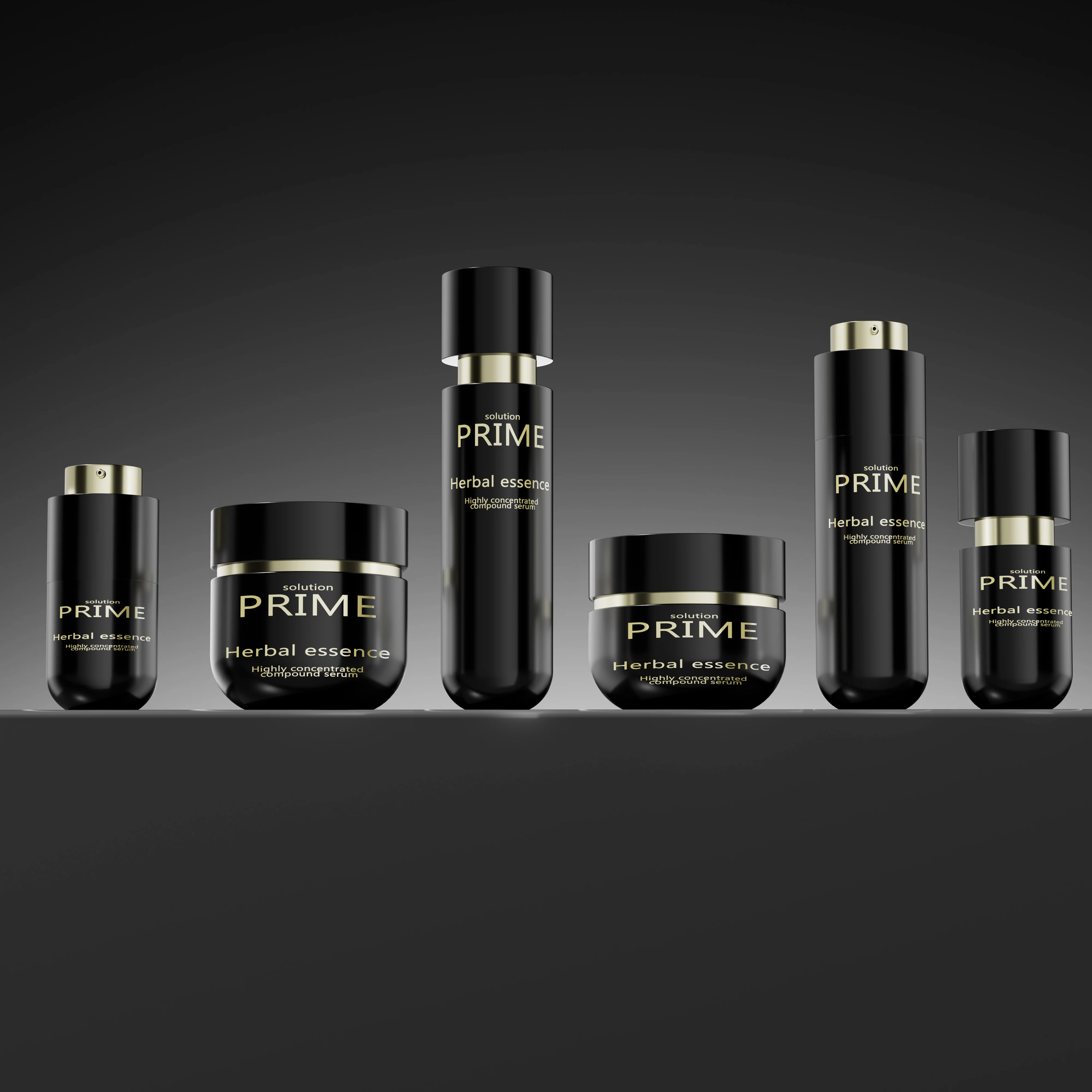 Black Glass Cosmetic Bottles