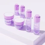 Purple Glass Cosmetic Bottles and Jars