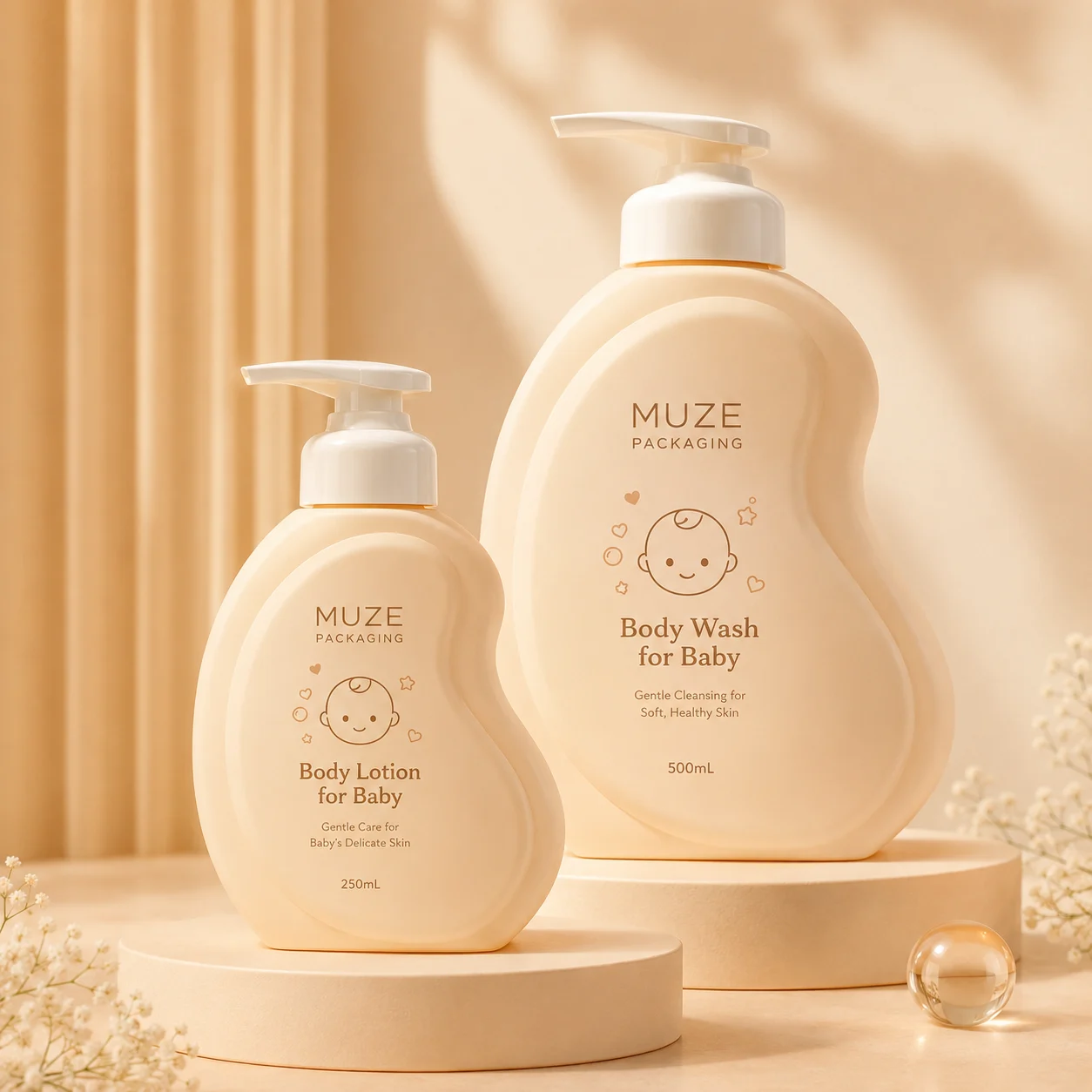 Orange Body Lotion Wash Bottles