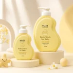 Yellow Body Lotion Wash Bottles