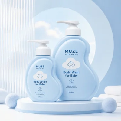 Blue Body Lotion Wash Bottles