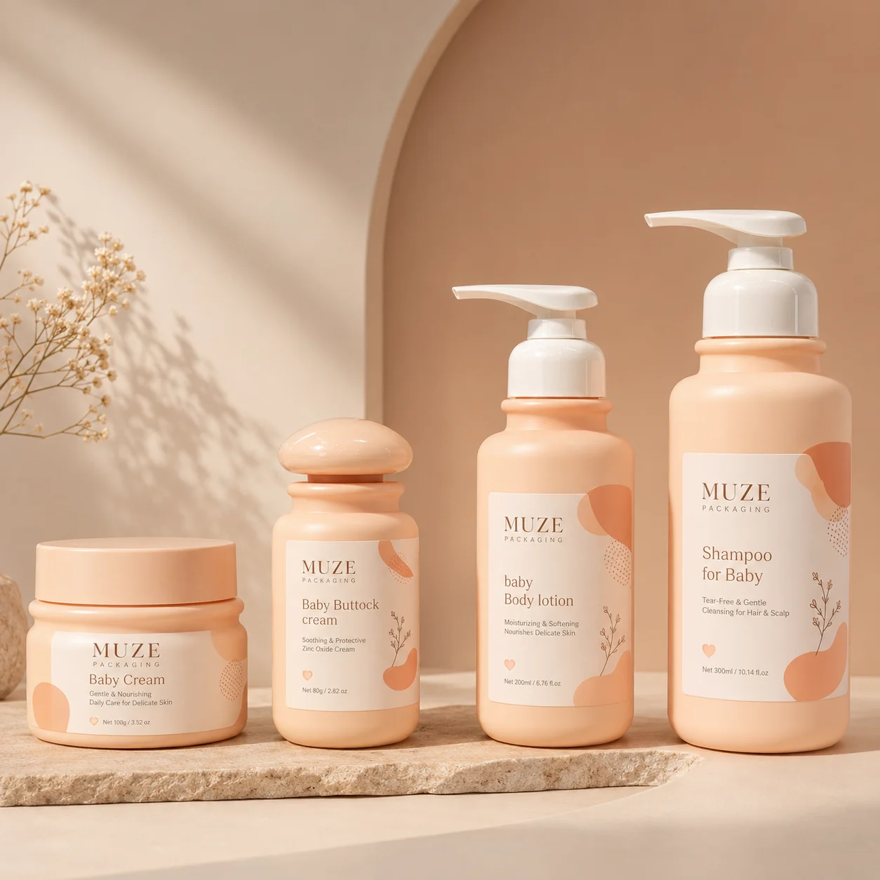 Orange Color Baby Skincare Bottle