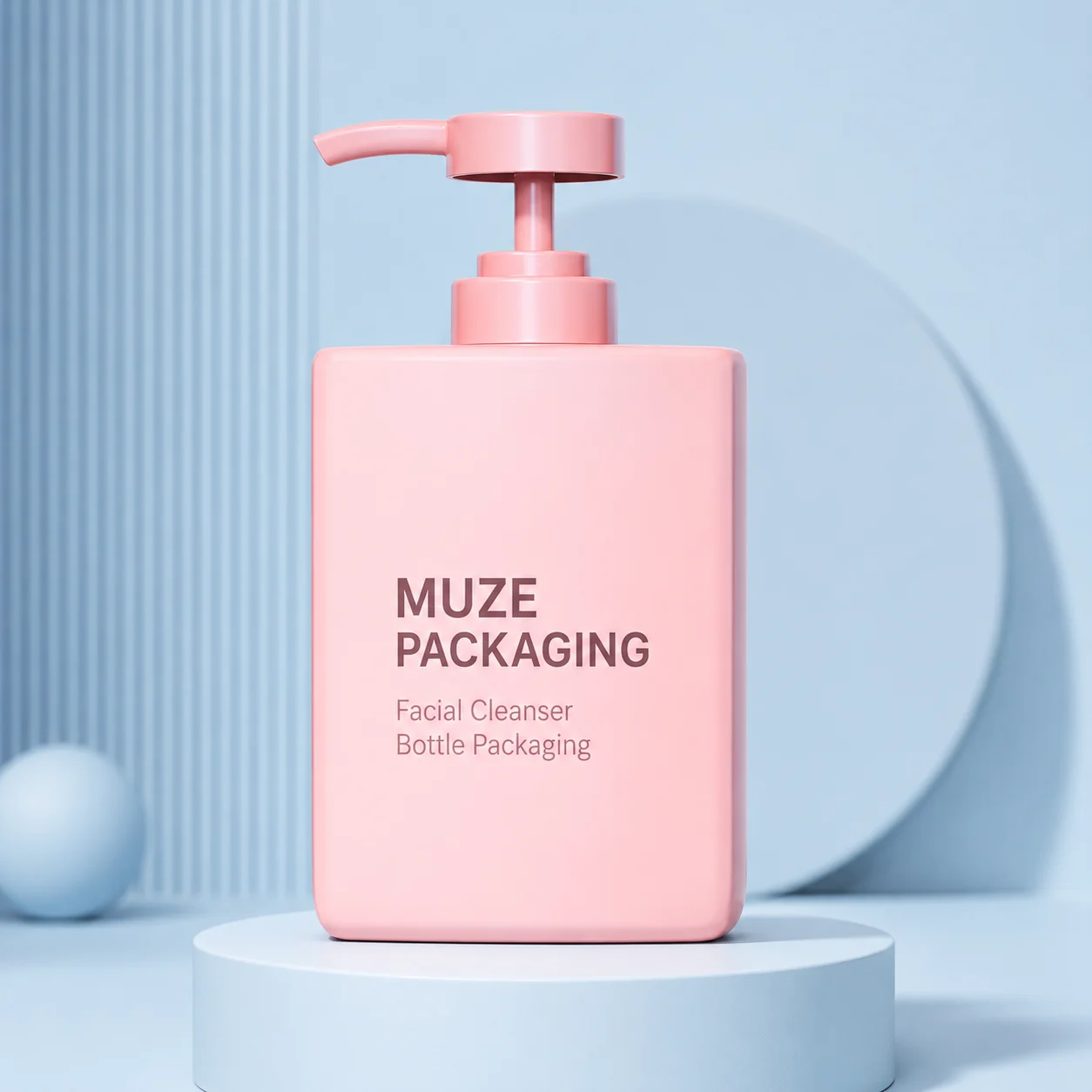 Pink Facial Cleanser Bottles
