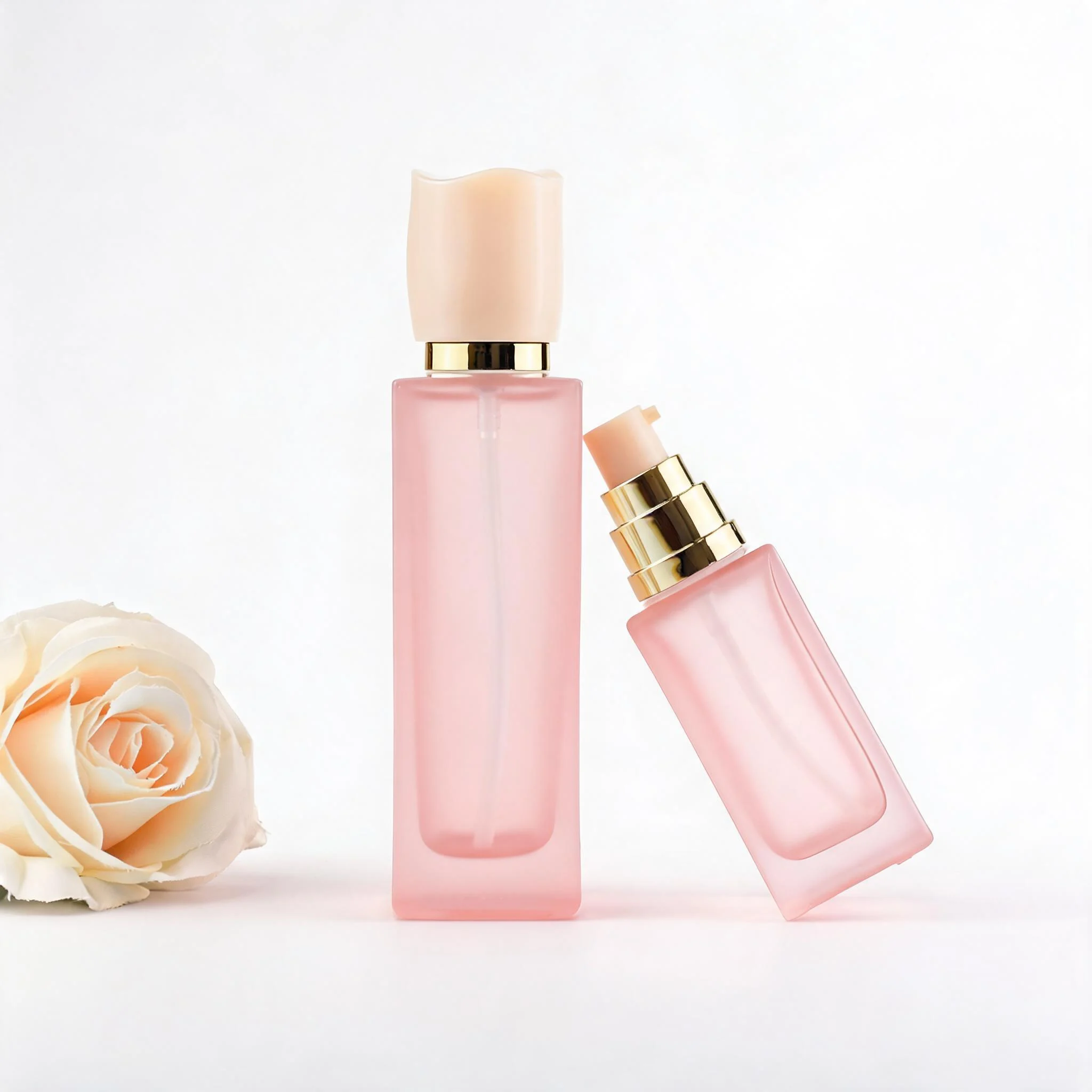 Pink Lotion Glass Bottle