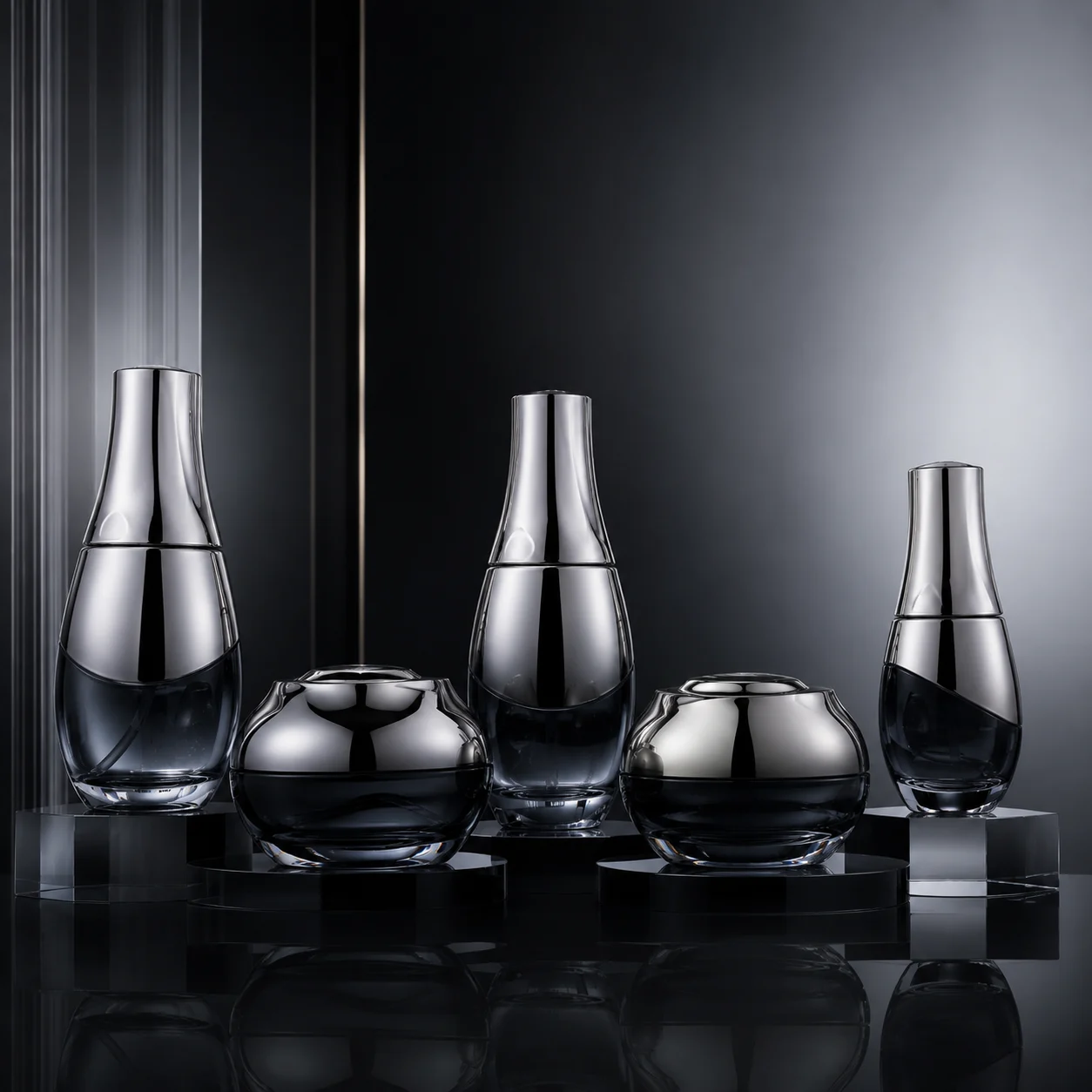 Black luxury Glass Bottle Set
