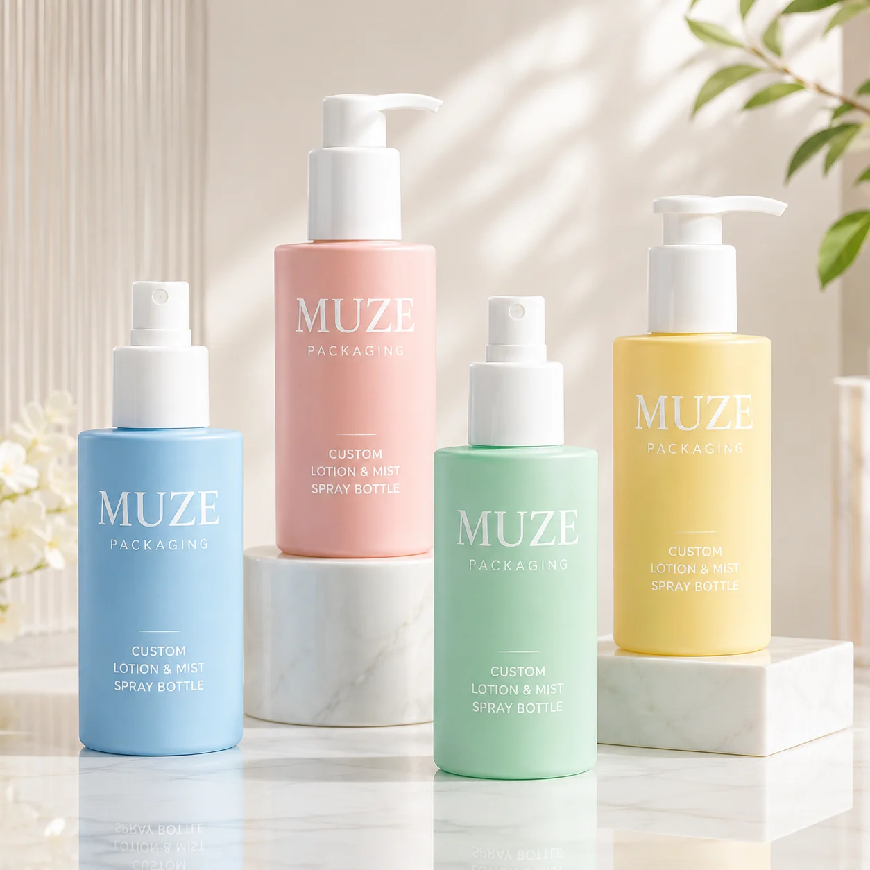 Frosted Lotion & Mist Spray Bottles