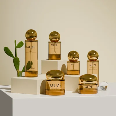 Round Glass Cosmetic Bottle Set