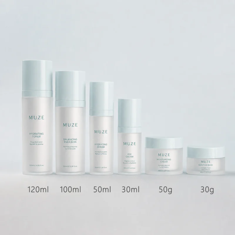 Blue cosmetic bottle sets