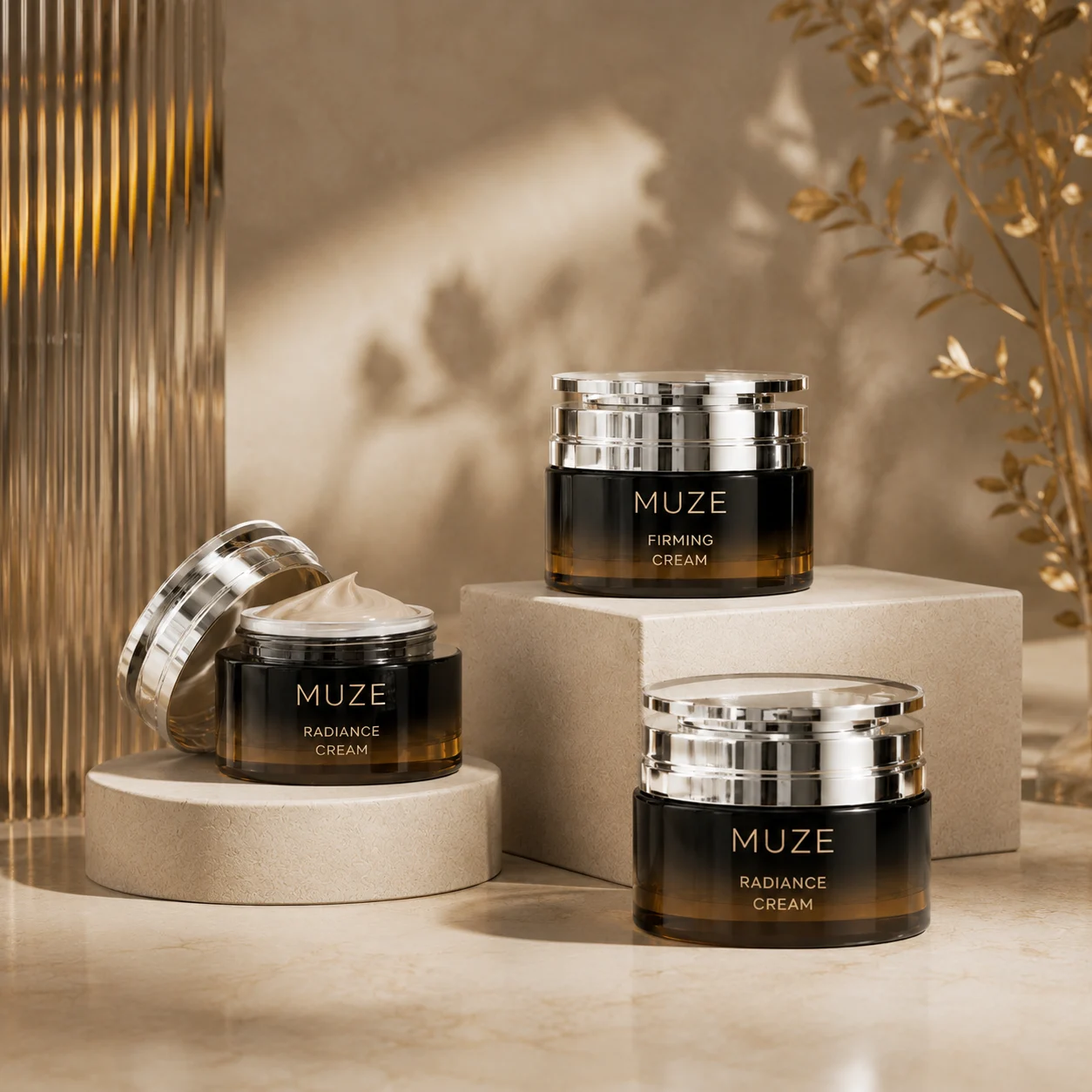 Cosmetic Glass Bottle Cream Jars