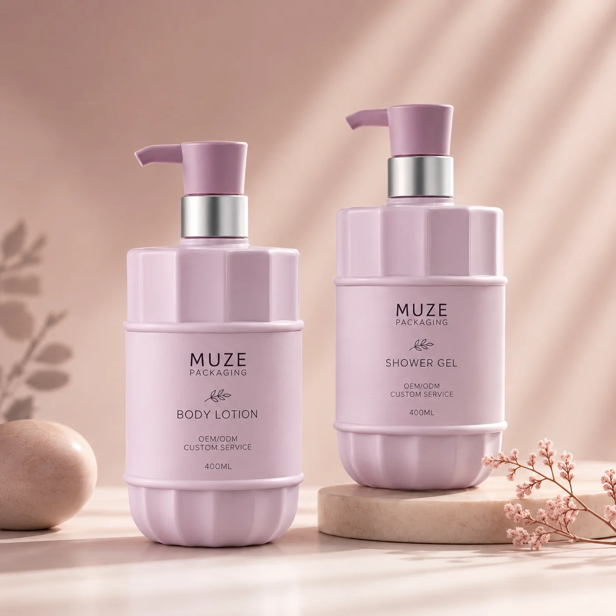 Pink Body Wash Shampoo Bottle