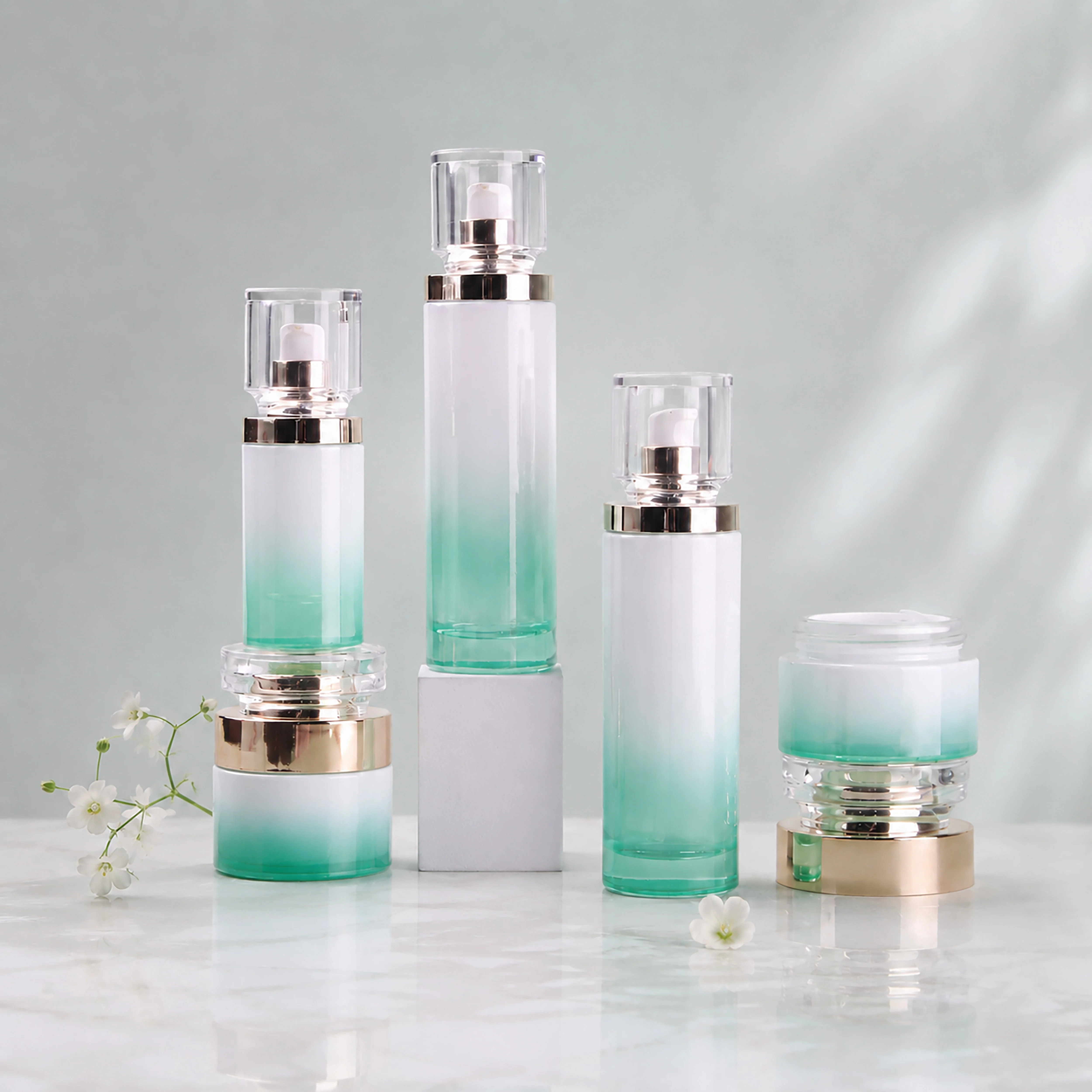 Glass Cosmetic Bottle Set