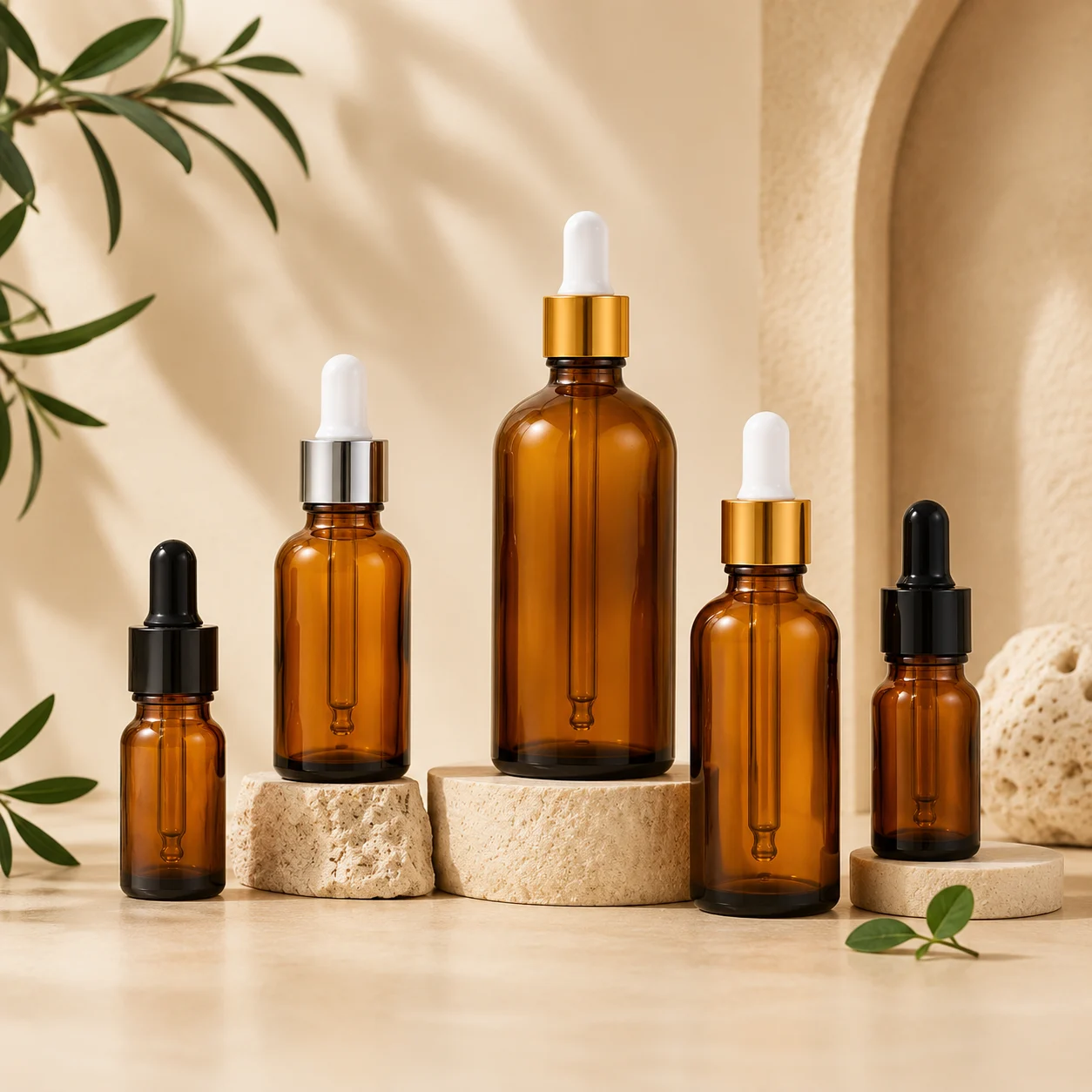 Amber Glass Dropper Bottles OEM