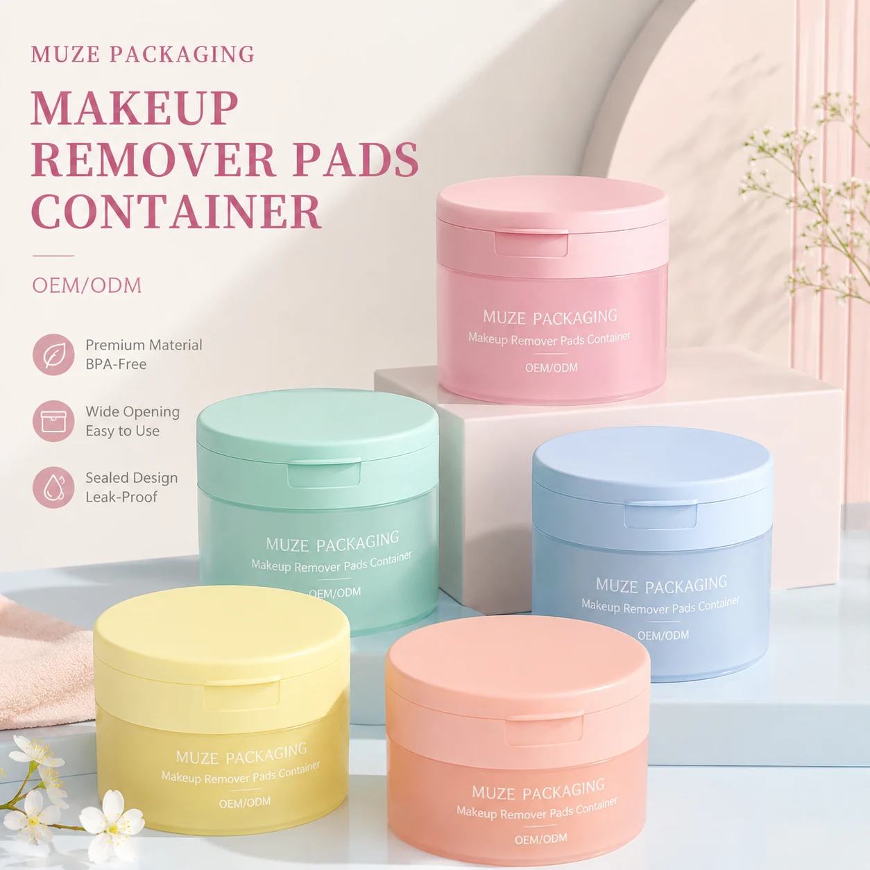 Plastic Cosmetic Jars for Pads