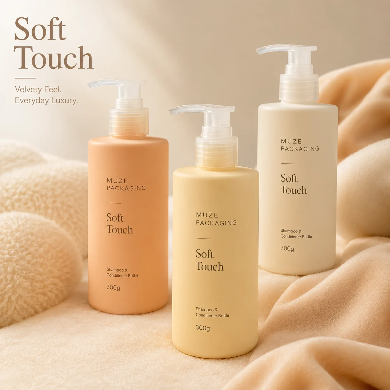 Soft Touch Shampoo and Conditioner Bottle OEM