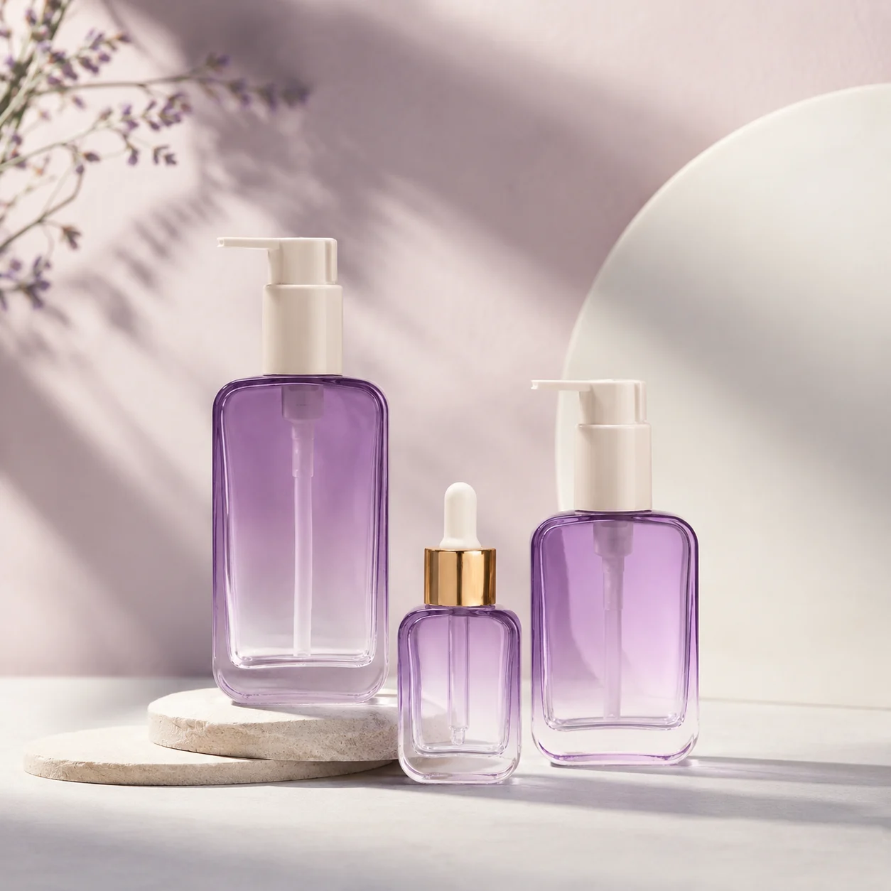 Square Glass Cosmetic Bottles Supplier