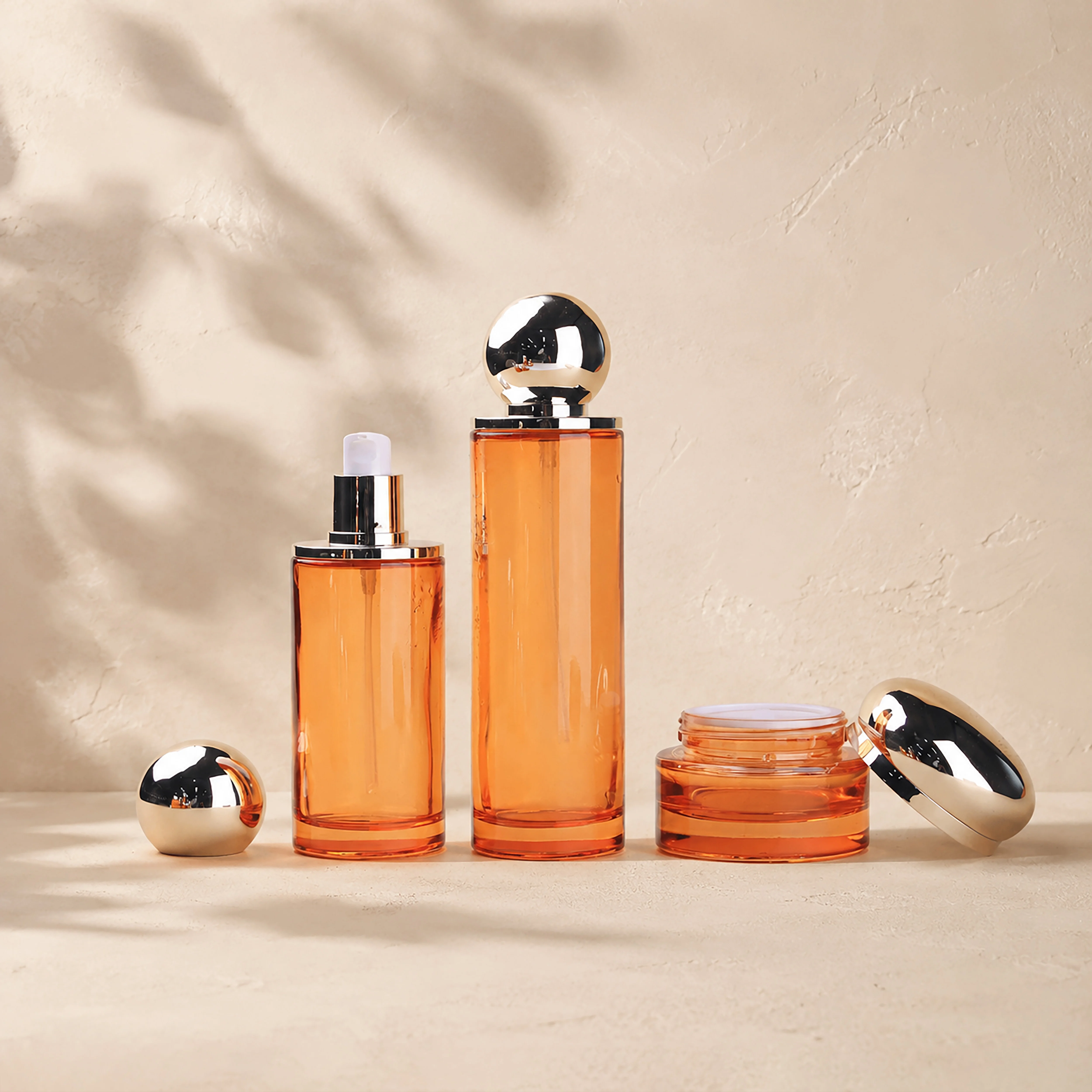 Orange Color Glass Bottle Set