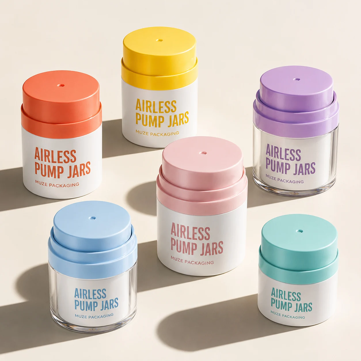 Cream Airless Pump Jars