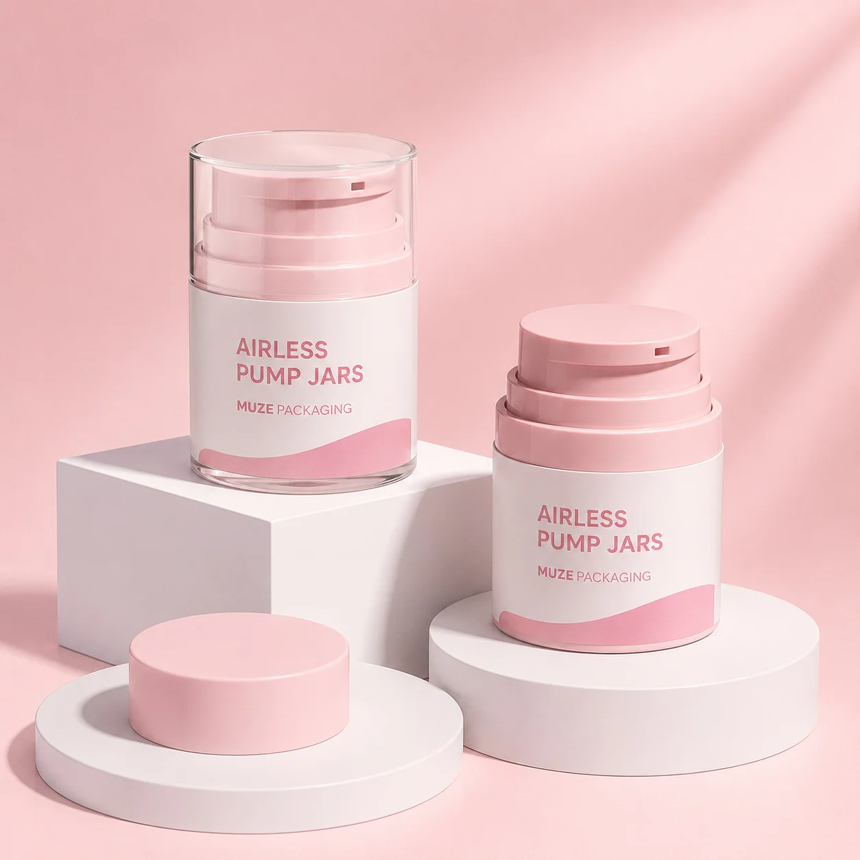 Pink Airless Pump Jars
