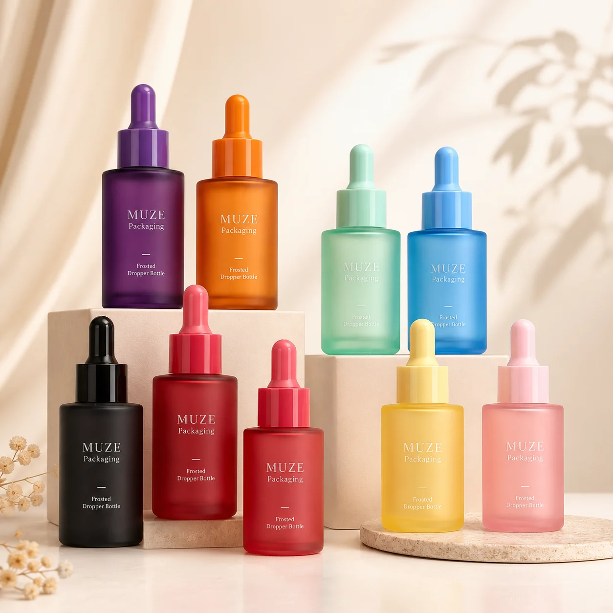 Colorful Frosted Glass Dropper
