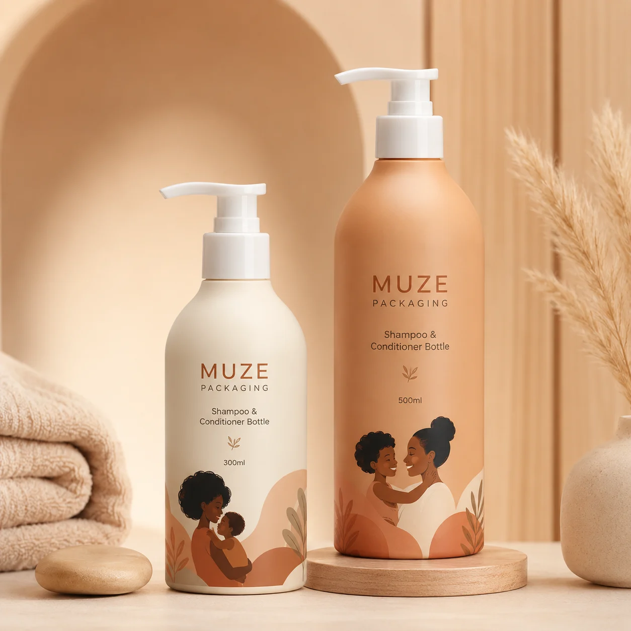Plastic Shampoo and Conditioner Bottle OEM