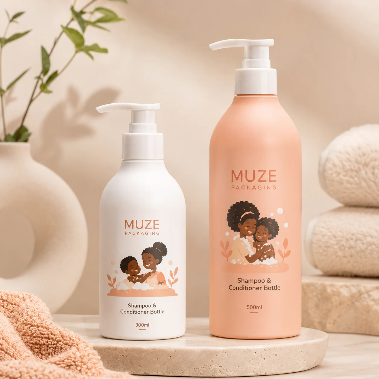 Hair Shampoo and Conditioner Bottle