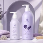 Lavender Plastic Shampoo and Conditioner Bottle