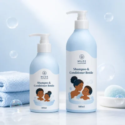 Eco Friendly Plastic Shampoo and Conditioner Bottle