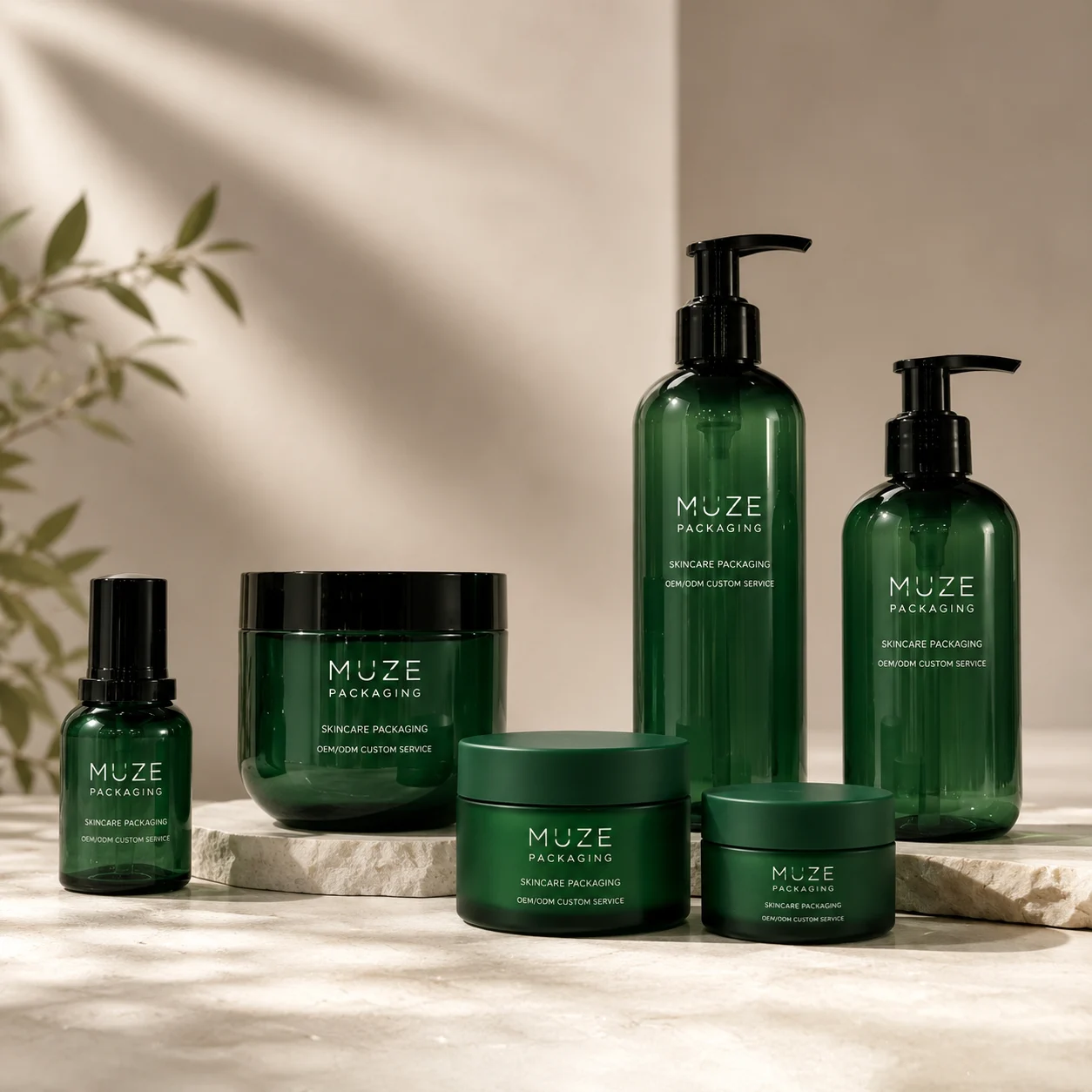 Green Body Lotion Bottles