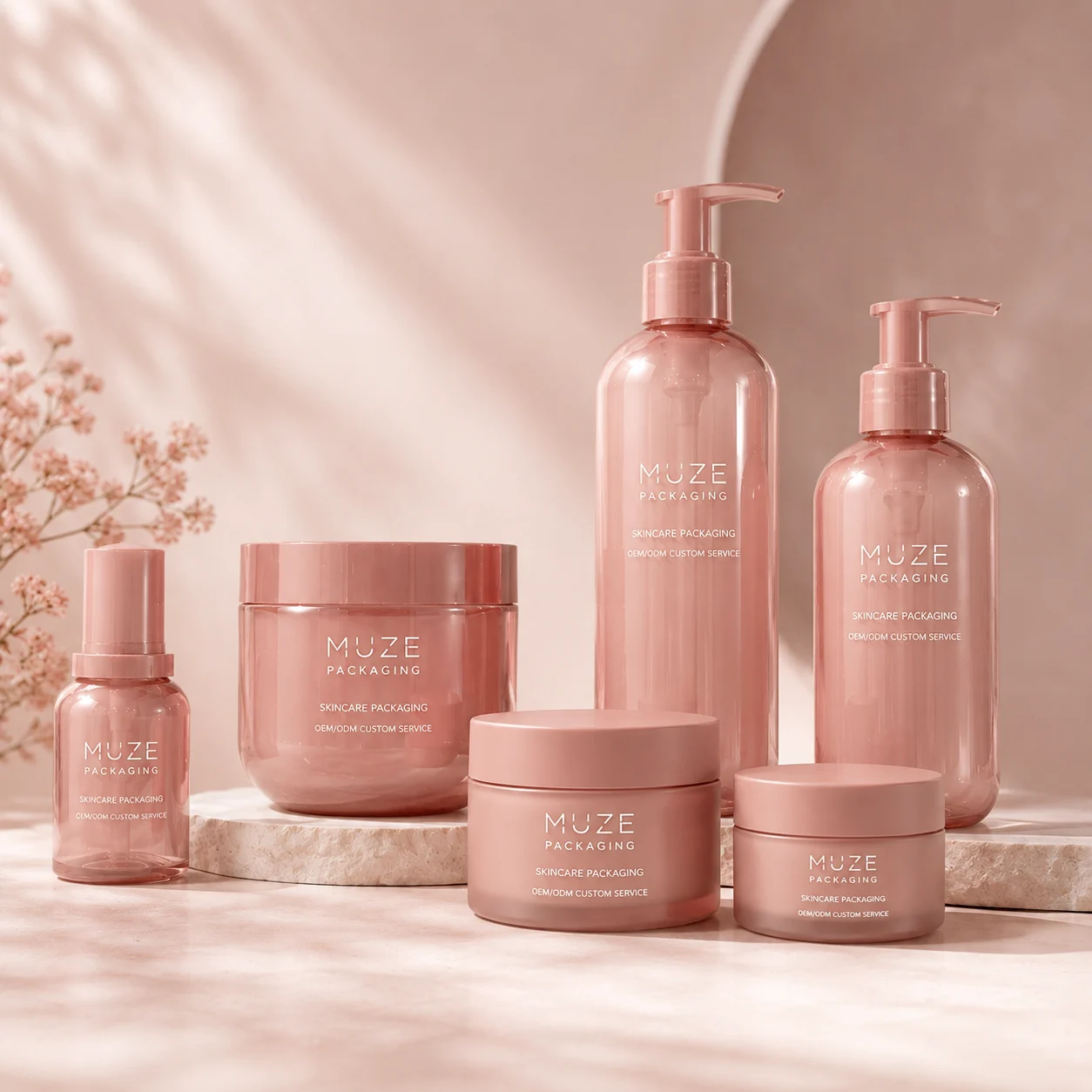 Pink Body Lotion Bottles