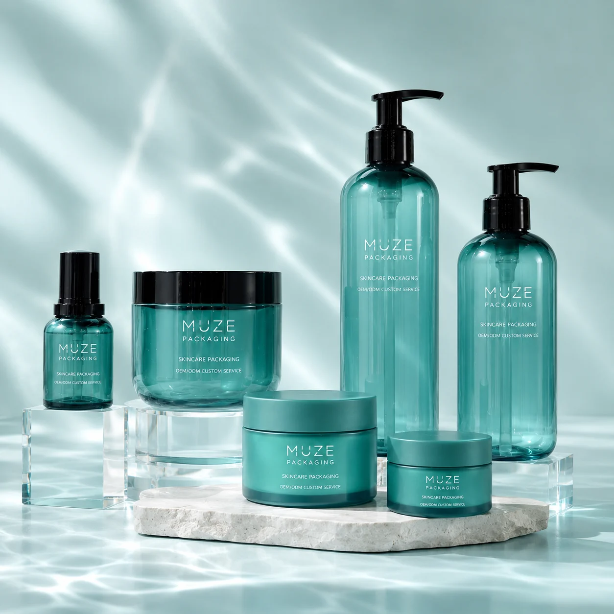 Body Lotion Bottles Blue