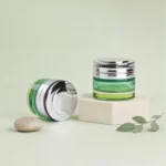 Green Glass Cosmetic Jars