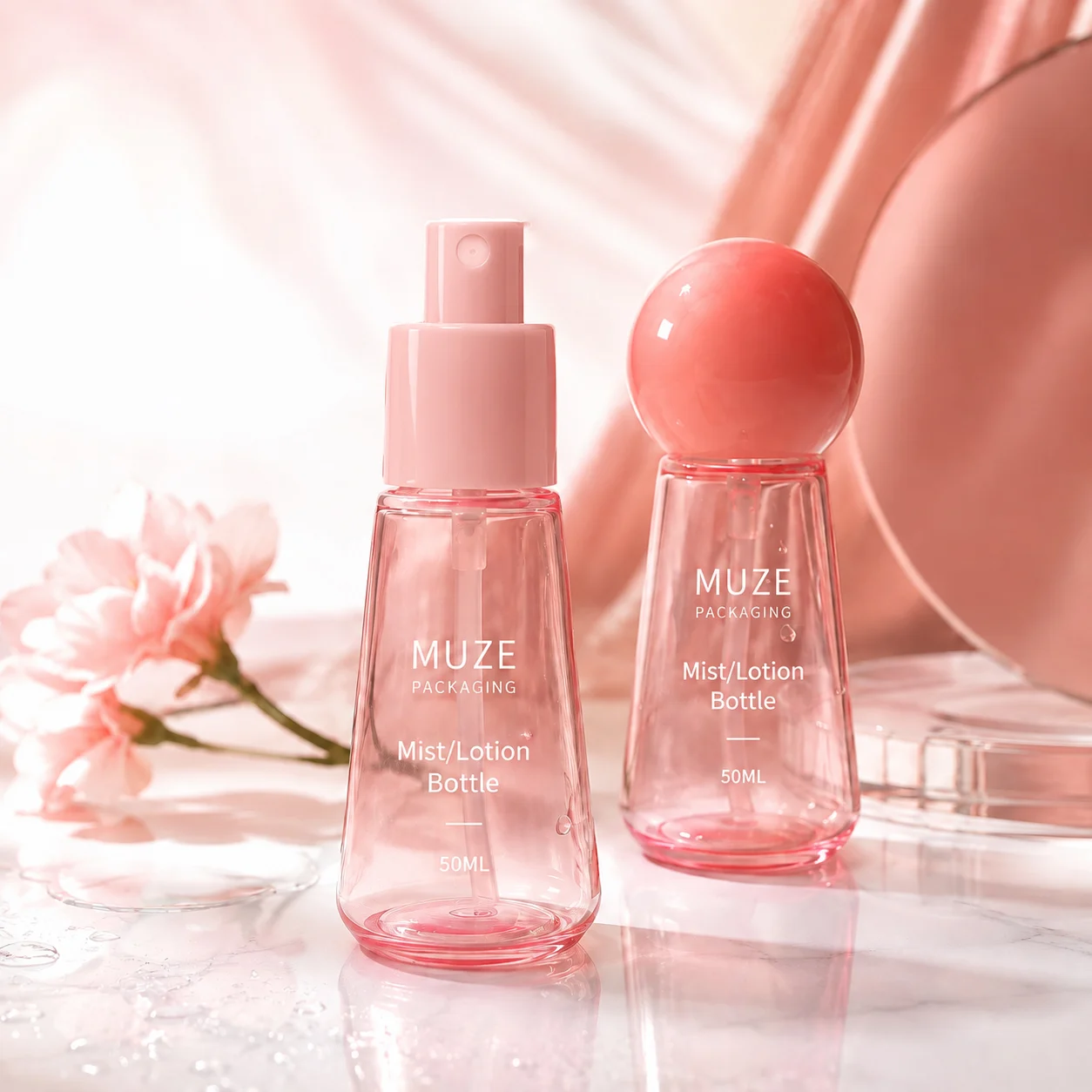 Mist Spray Bottle with Round Cap