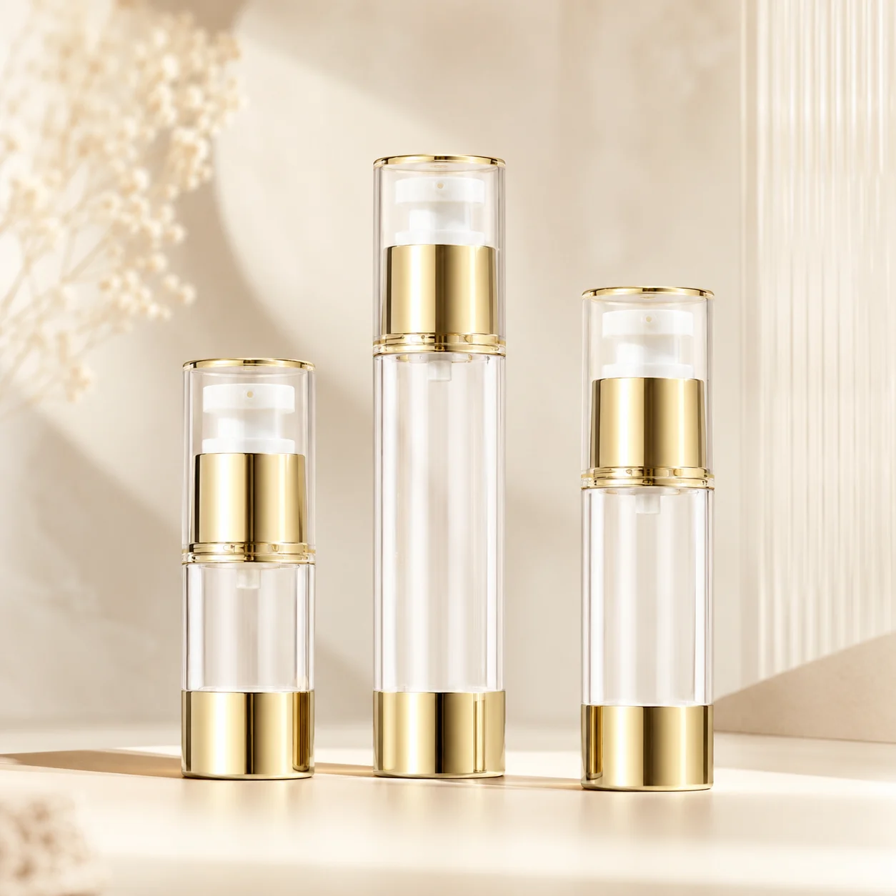 Airless Bottle Wholesale with Gold Electroplating