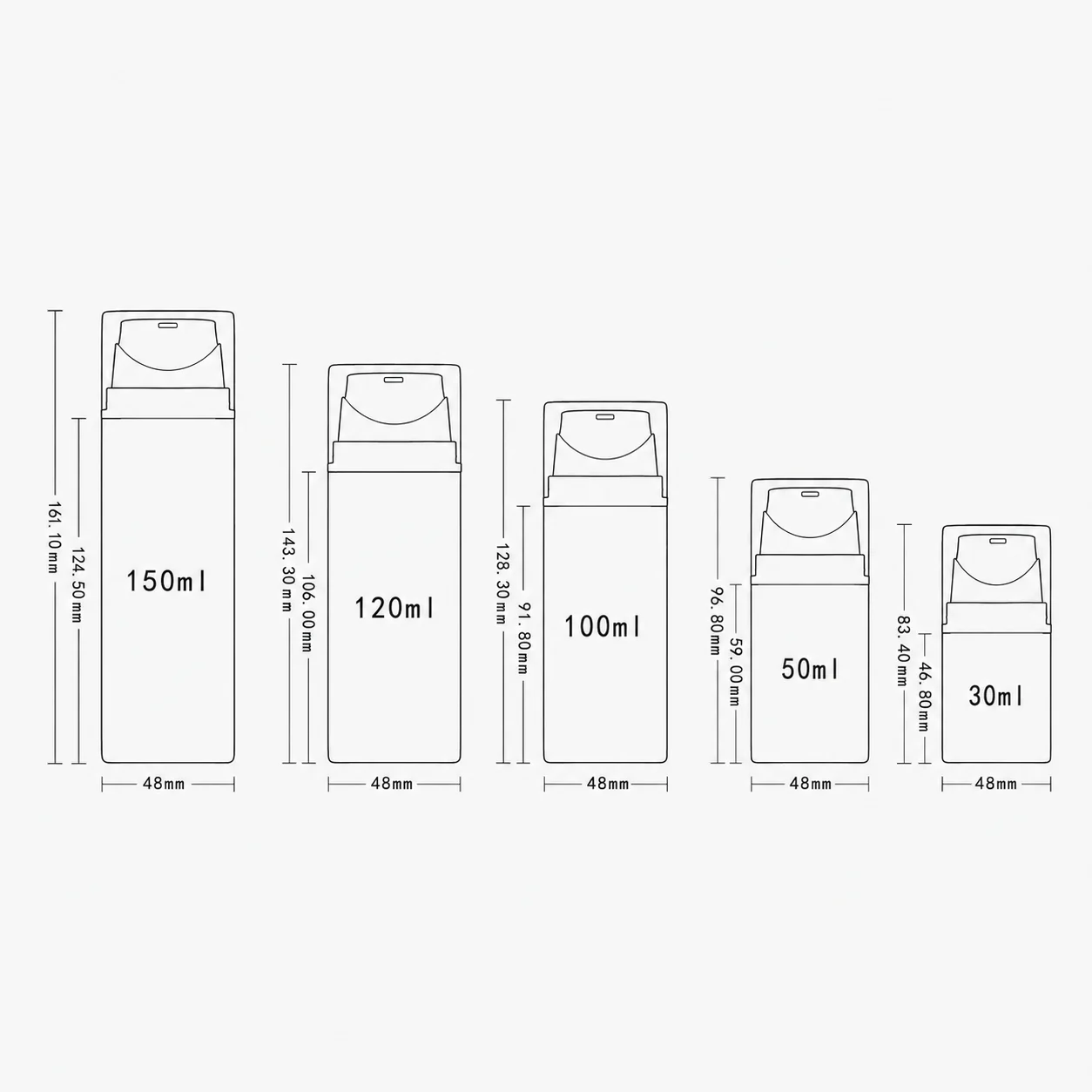 Airless Pump Bottle Specification