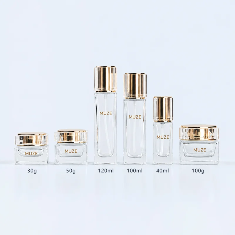 Square Cosmetic Glass Bottles Specification