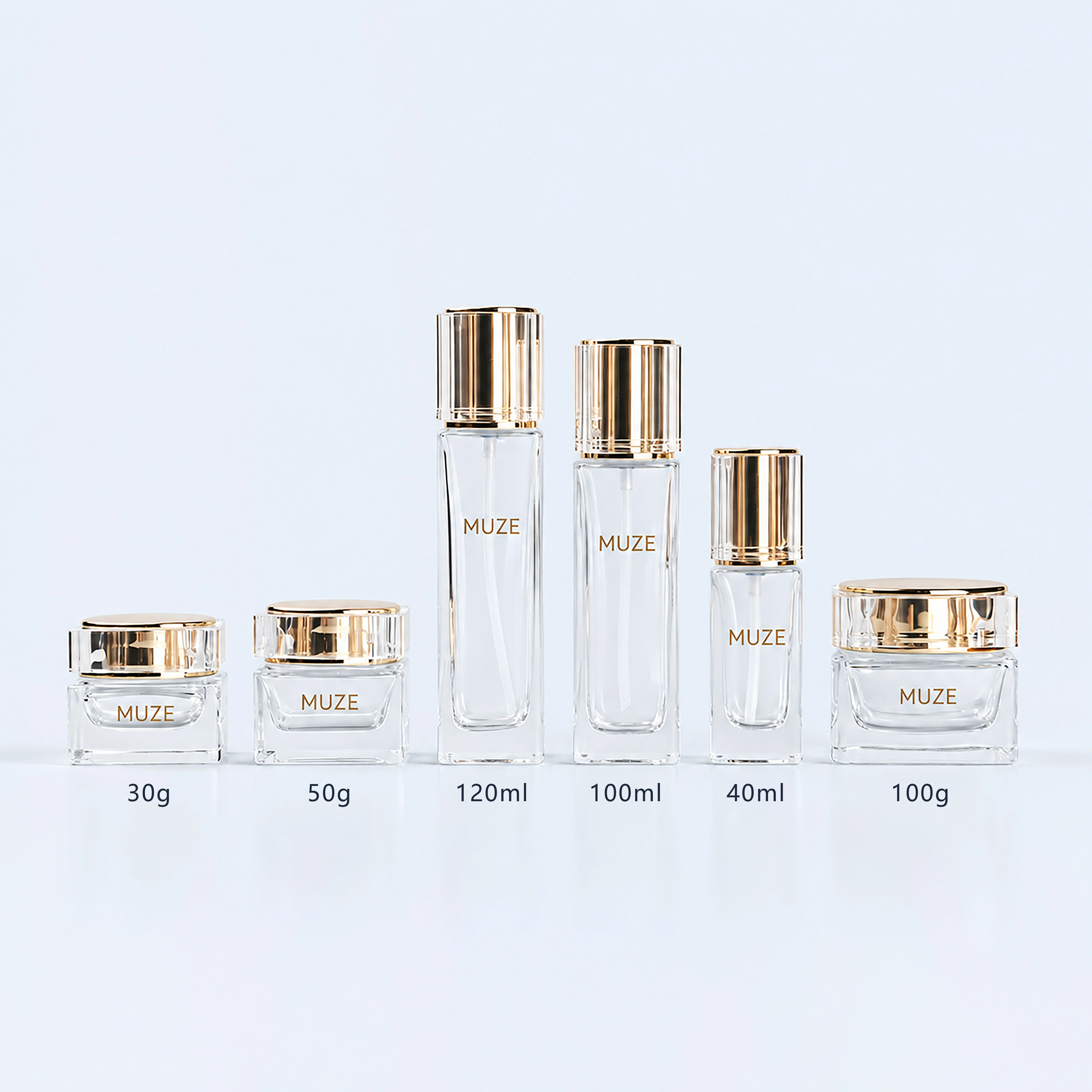 Square Cosmetic Glass Bottles Specification