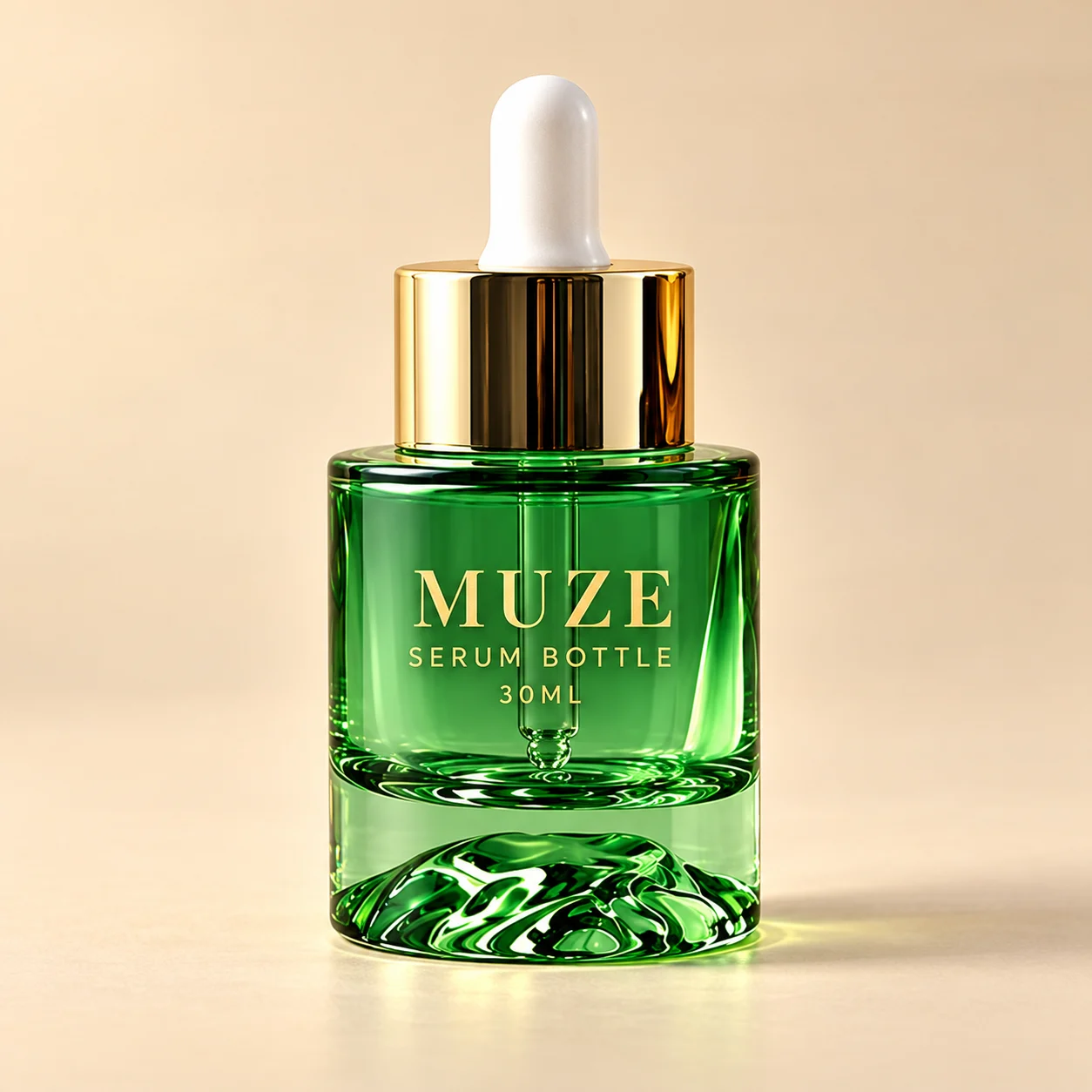 Green Serum Oil Dropper Bottle
