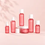 Custom skincare packaging set with bottles, dropper bottle and cream jar by MUZE Packaging