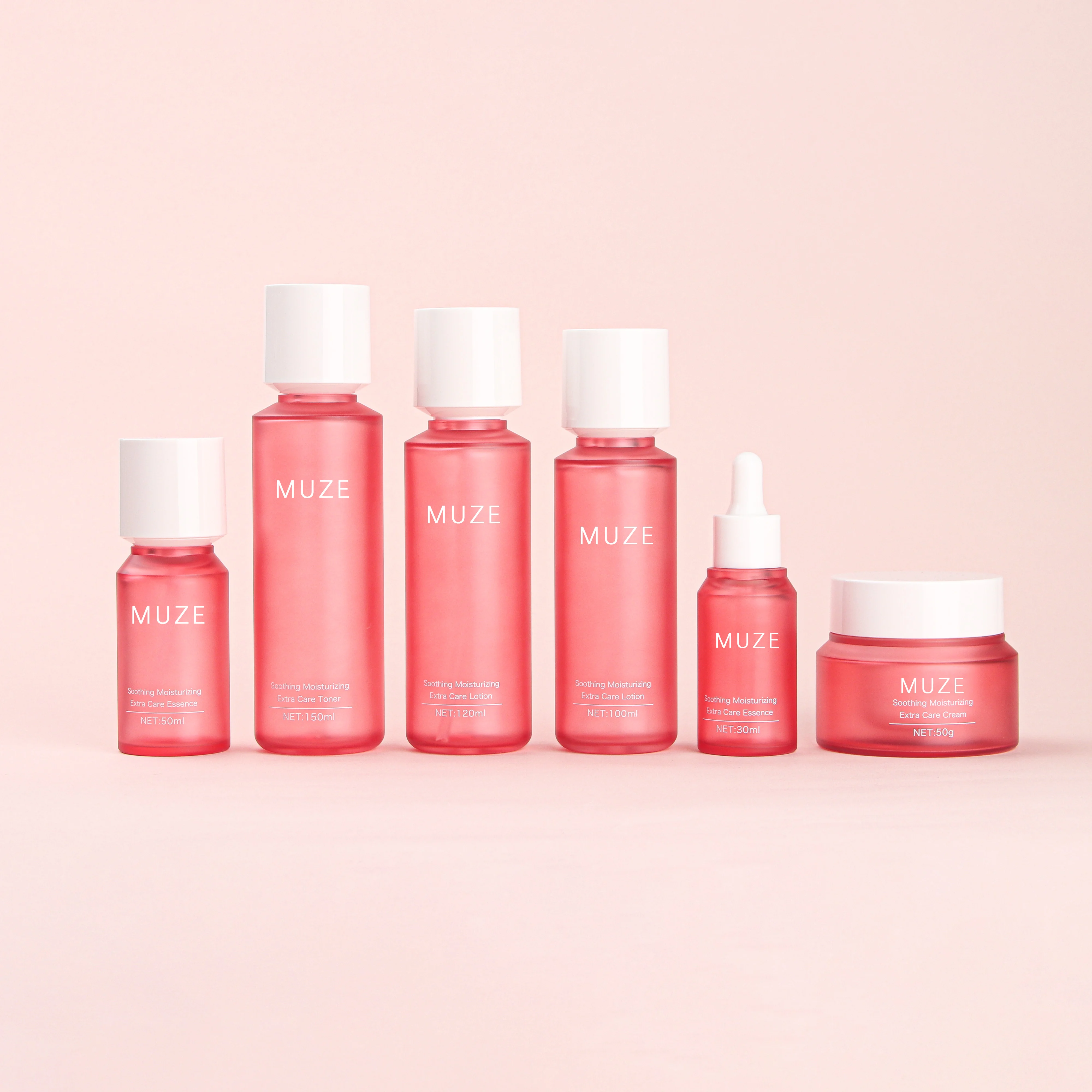 Red Cosmetic Bottle Set