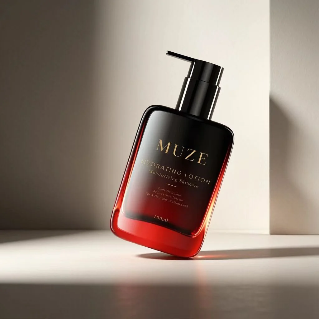 Square Glass Cosmetic Bottle for Tanning Oil