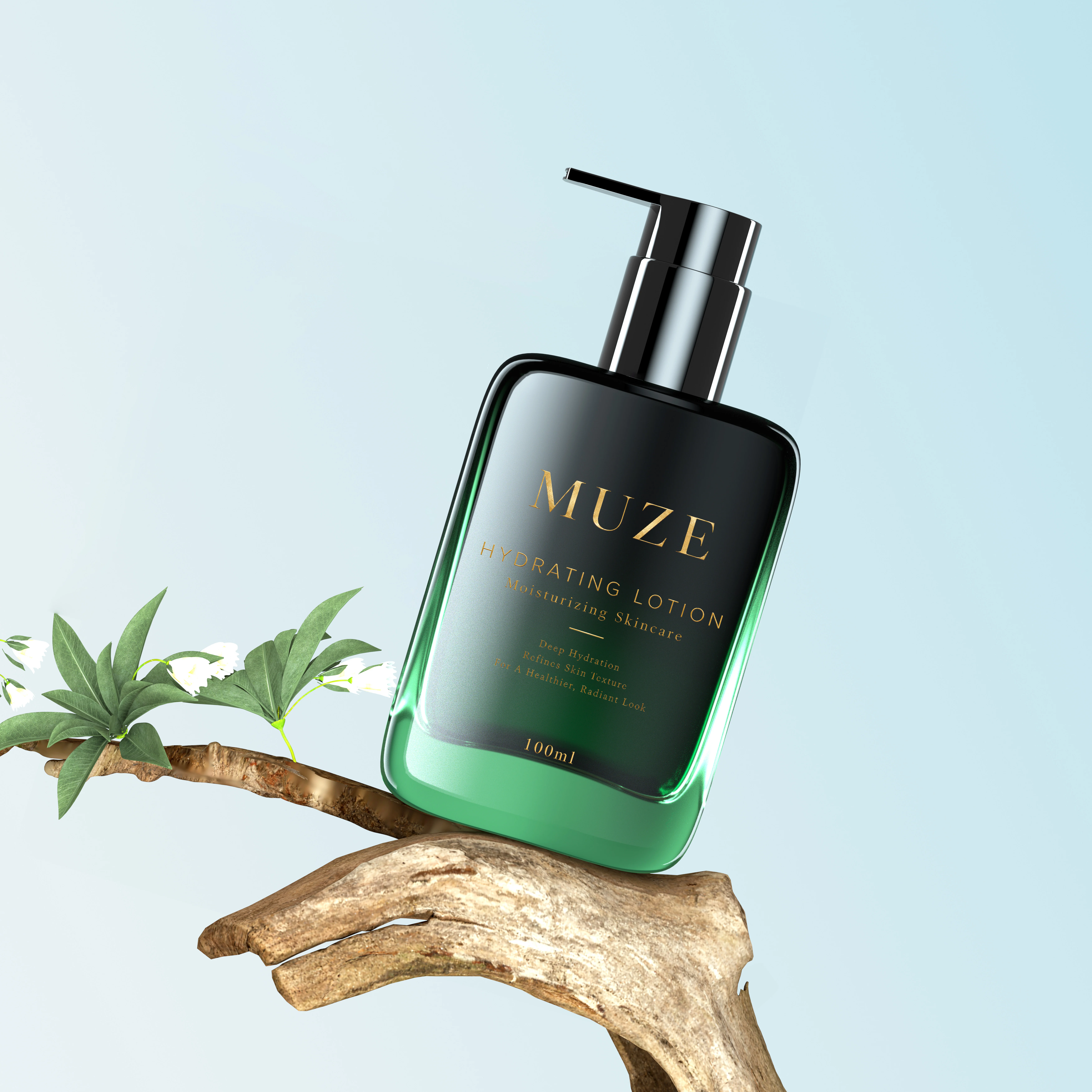 Square Glass Cosmetic Bottle 100ml