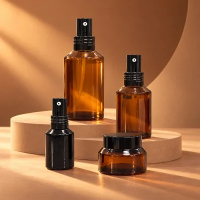 Amber Glass Bottles and Jars
