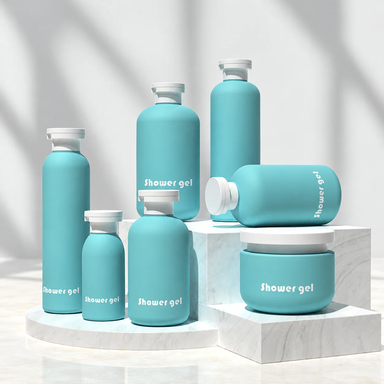 Blue Color HDPE Shampoo bottles